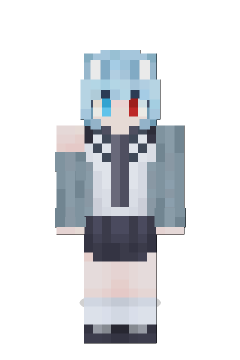 蓝发异瞳少女