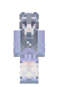 灰蓝渐变温柔校服少女